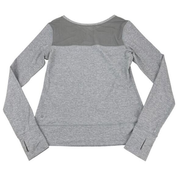 LULULEMON Just Breathe Long Sleeve Size 10 Heathered Slate - Picture 10 of 11